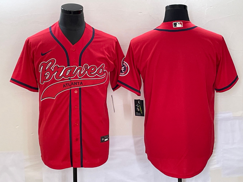 Men's Atlanta Braves Red Blank Jersey Joint Edition
